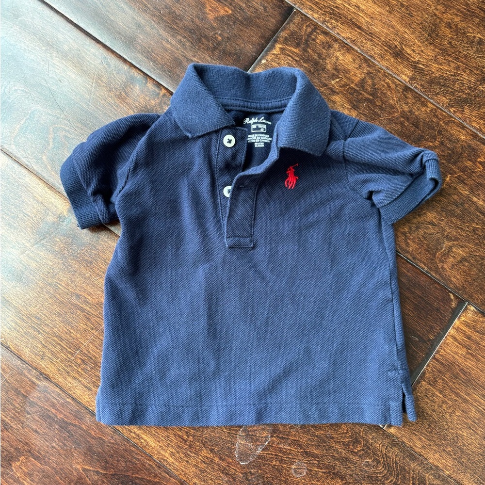 Ralph Lauren Blue and Red Polo Shirt Classic Design